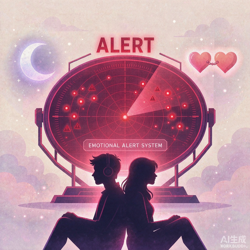 情感雷达扫描插画